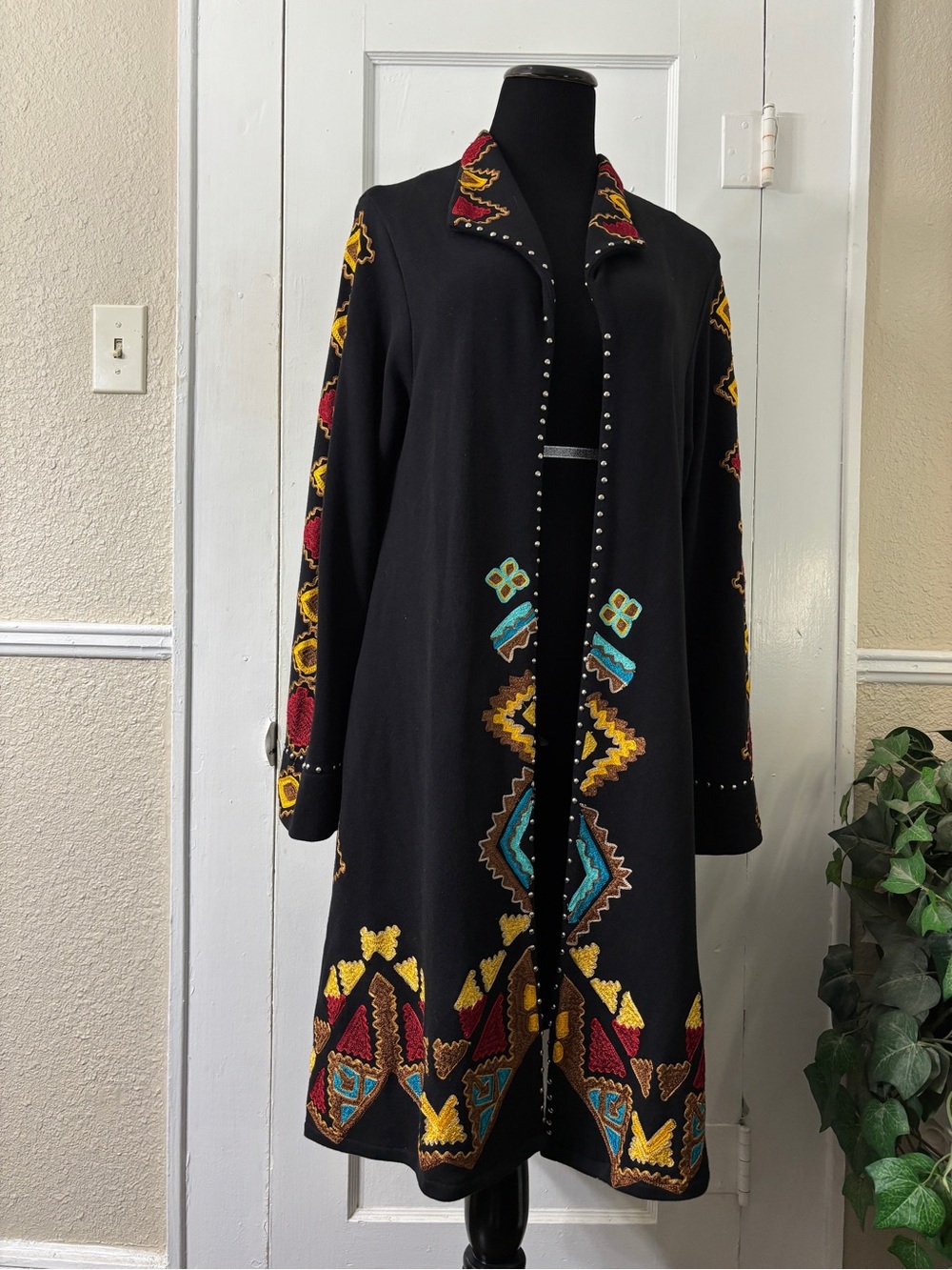 Vintage Collection Wildfire Embroidered Duster Sweater Cardigan - Picture 9 of 16